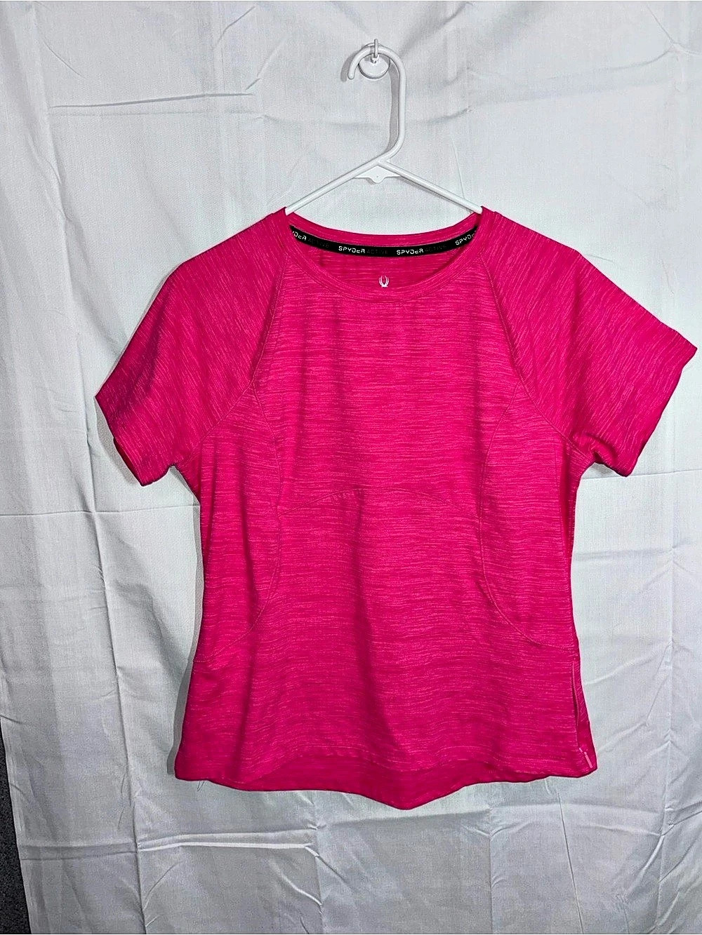 Spyder Active Short Sleeve Top in Pink Size Large